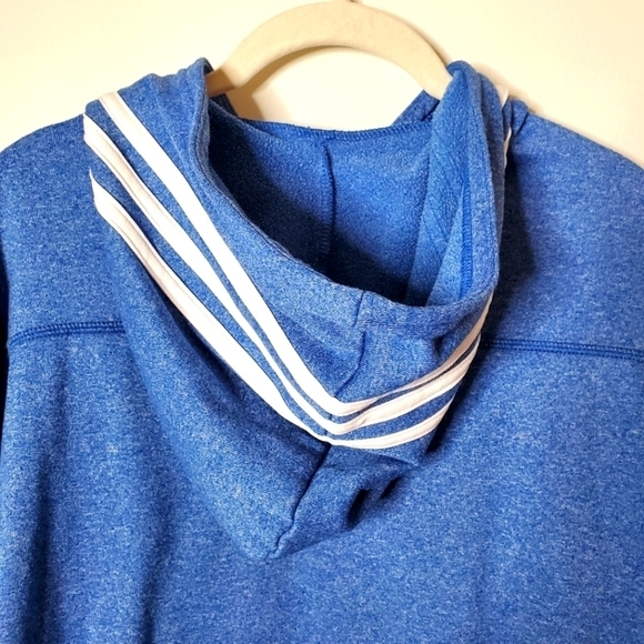 Adidas Marled Blue Hoodie Sweatshirt - Picture 7 of 12